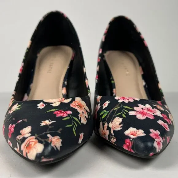 Kelly & Katie Sz 10 Navy Astivia Floral Pumps Heels Flowers Spring Pumps - Picture 7 of 11